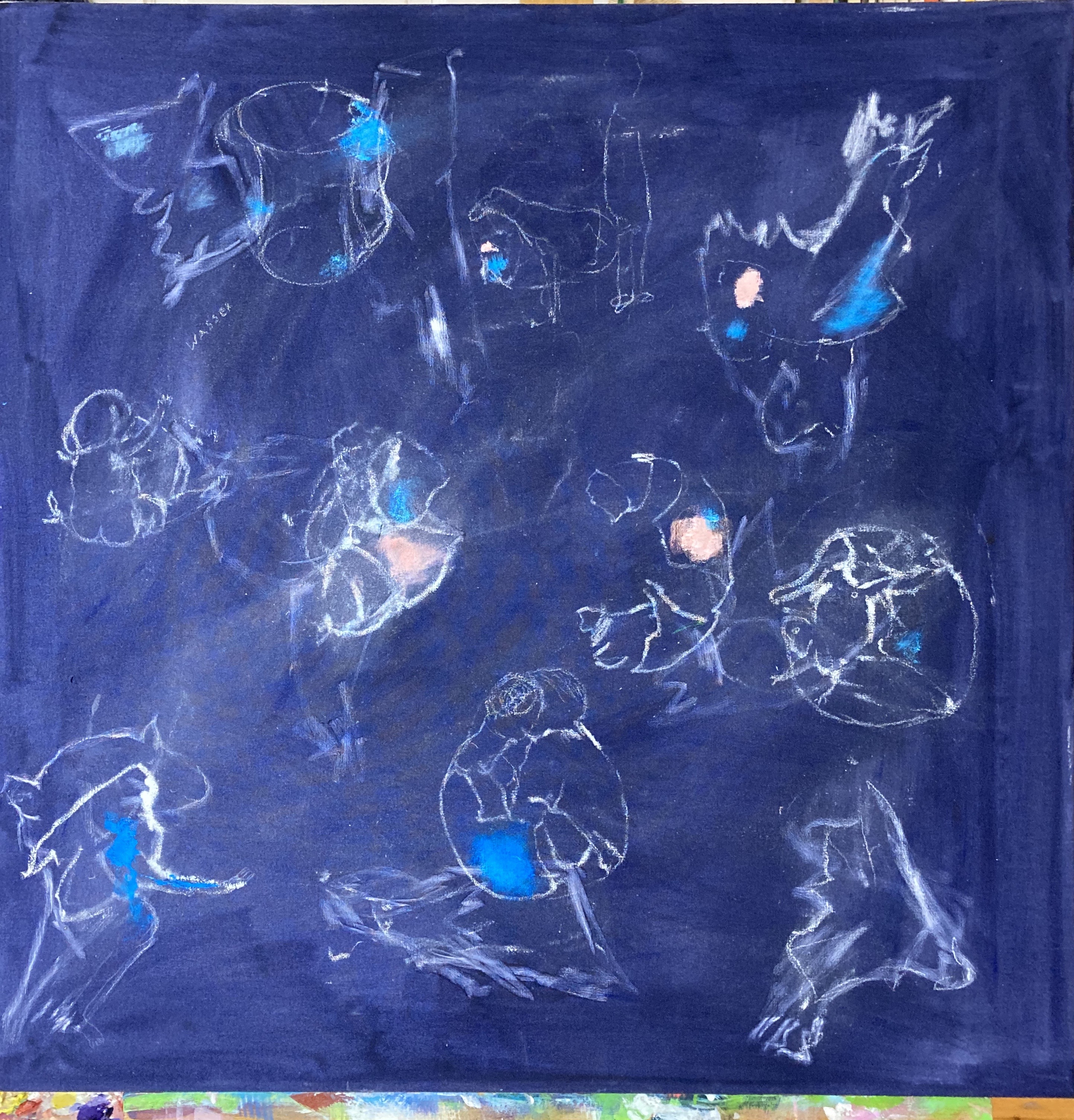 ot,50x50cm,kreide, oel auf kreidegrund, 2022